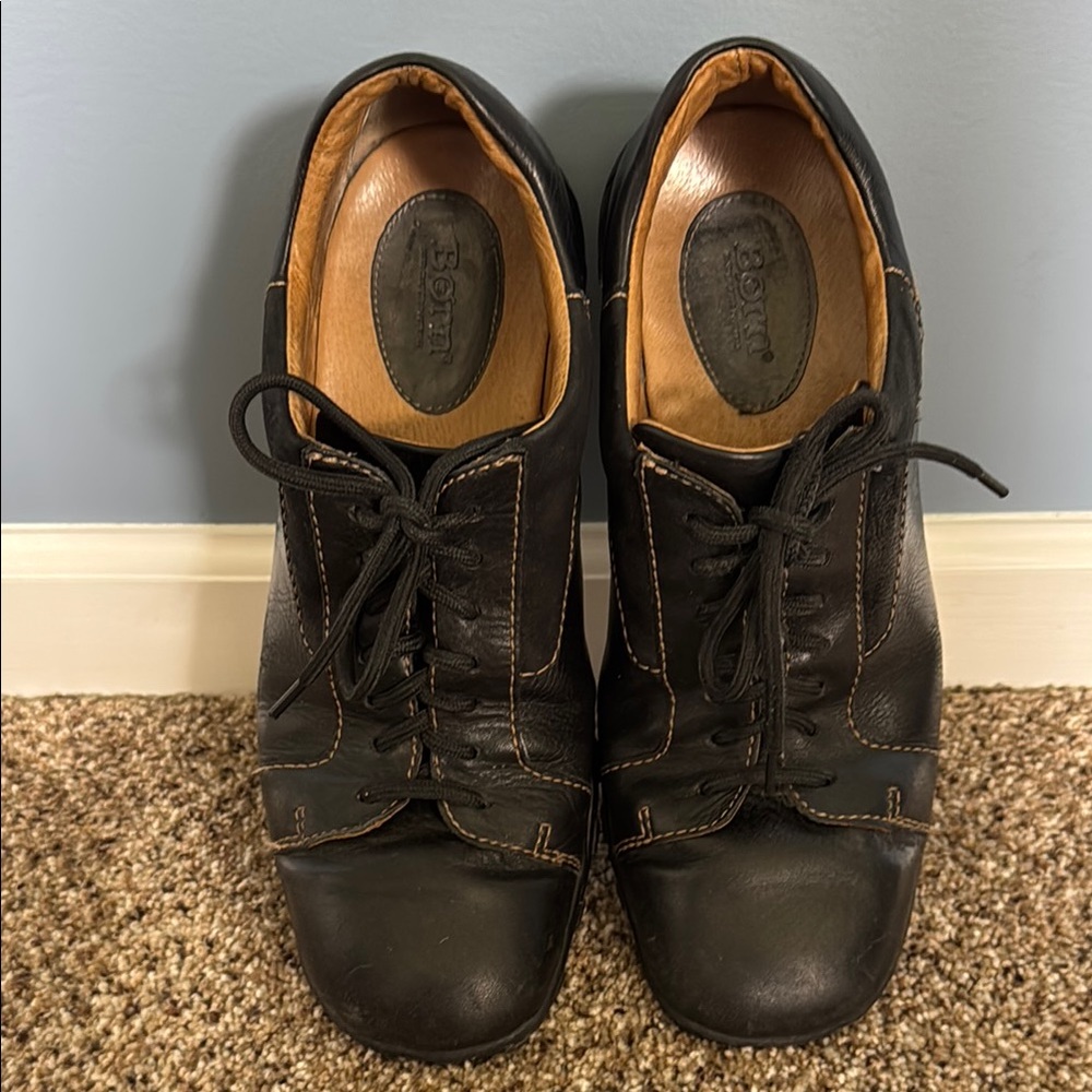 Born Black Oxfords Classic Leather Design